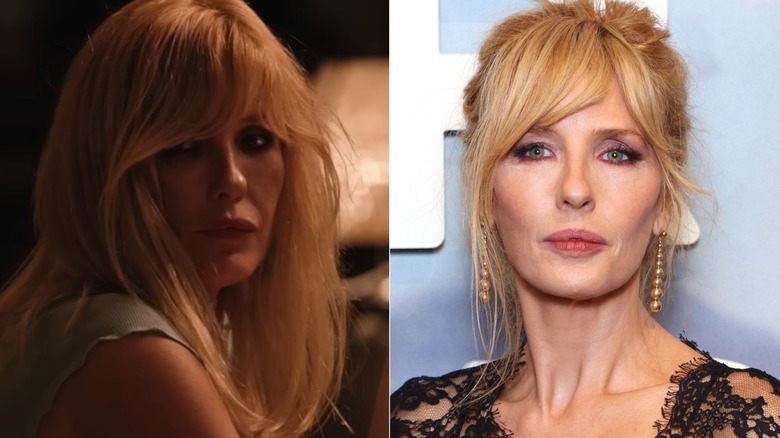 Al lado de Kelly Reilly en el personaje de Beth Dutton y Reilly en la vida real. Izquierda: Reilly como Dutton en 