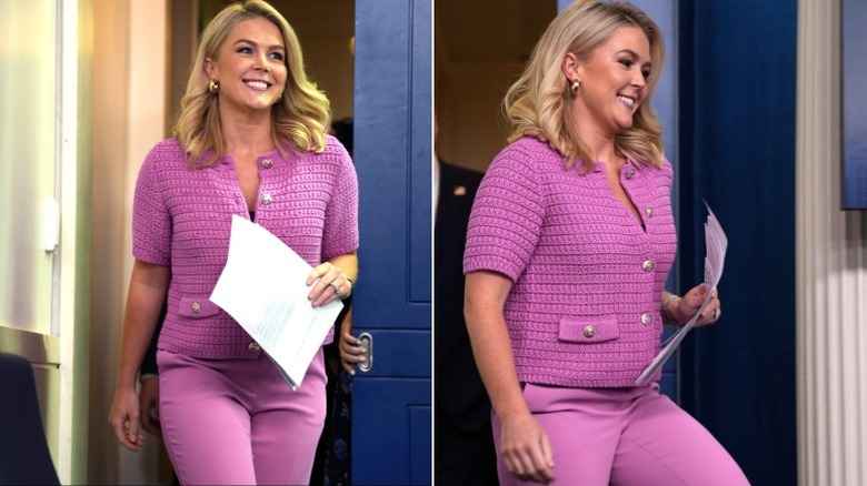 Karoline Leavitt trabajando en la Casa Blanca