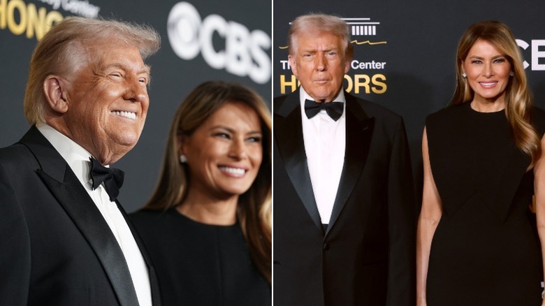 Donald y Melania Trump sonríen en los Honores del Kennedy Center
