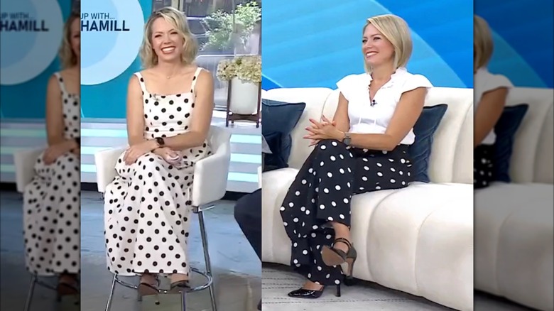 Dylan Dreyer se sienta mientras entrevista a invitados en The Today Show