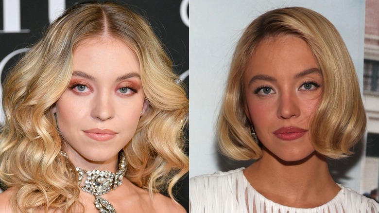 Sydney Sweeney en 2019 con pelo largo y en 2026 con pelo corto