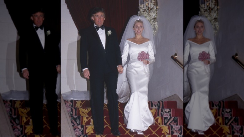 Donald Trump y Marla Maples el día de su boda en 1993