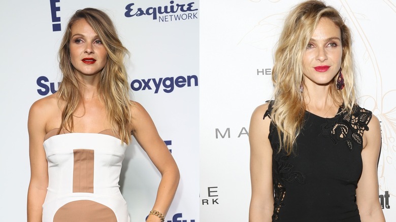 Imágenes de lado a lado del actor Beau Garrett con un atrevido labio rojo