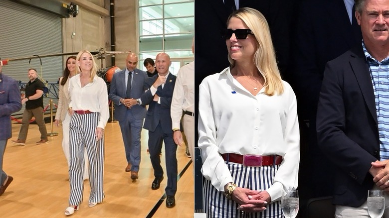 Pam Bondi visita una instalación policial y asiste a un evento de la FIFA con John Wakefield