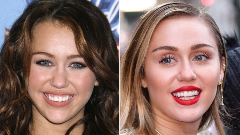 Miley Cyrus en 2008 y 2018