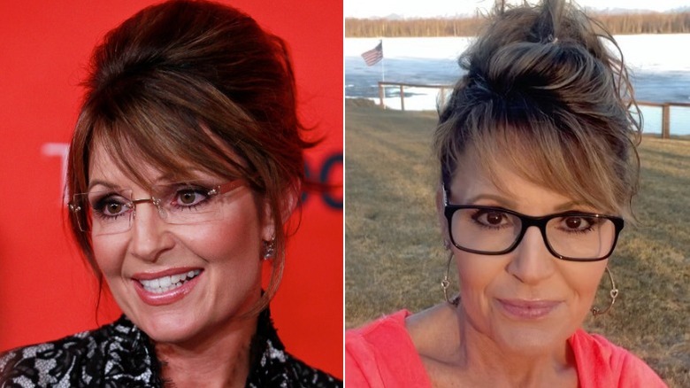 Sarah Palin en un evento en 2010 y 11 años después en Alaska