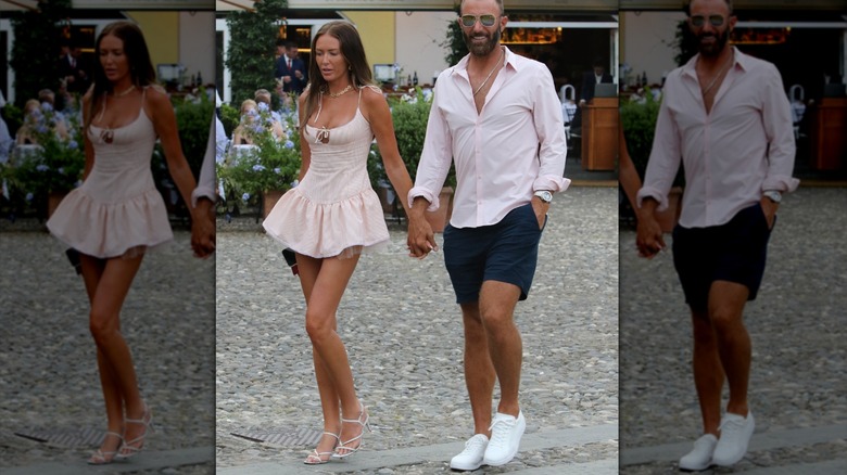 Paulina Gretzky en la foto con Dustin Johnson con un minivestido y tacones de aguja