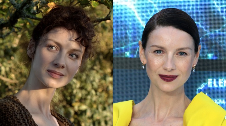 Caitriona Balfe en la temporada 1 de Outlander y en el estreno de The Amateur en 2025