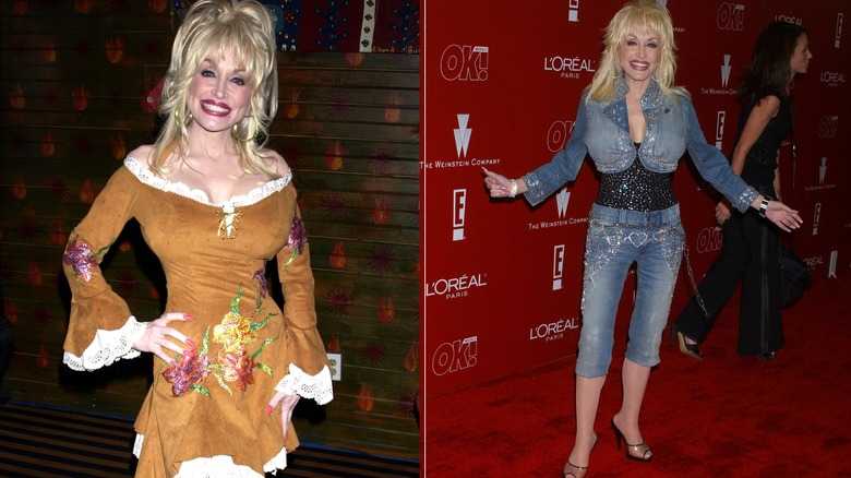 Dolly Parton en el House of Blues de West Hollywood en 2002 / Dolly Party en una fiesta previa a los Oscar en 2006 en West Hollywood