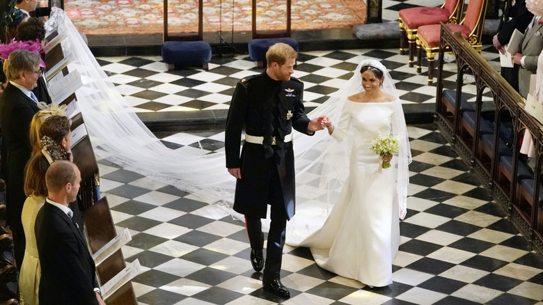Meghan Markle y el príncipe Harry el día de su boda en mayo de 2018
