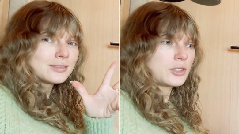 Taylor Swift grabando la canción. 