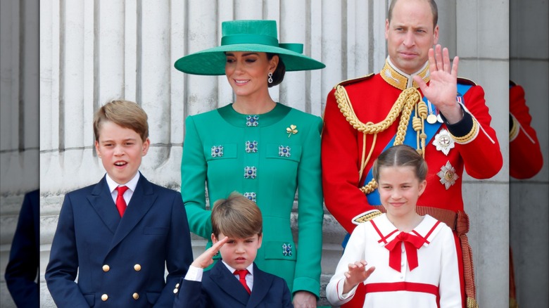 Kate Middleton, el príncipe William y sus tres hijos en Trooping the Colour 2023.