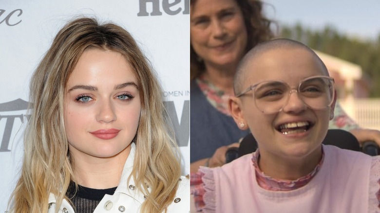 Joey King con cabello rubio y en 