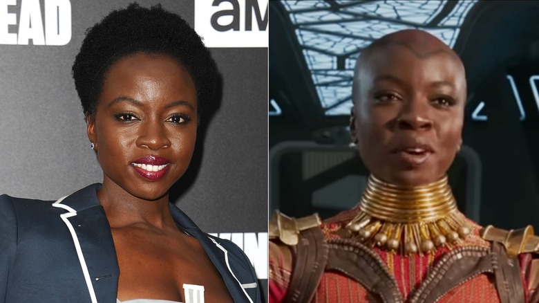 Danai Gurira con pelo corto y en Black Panther