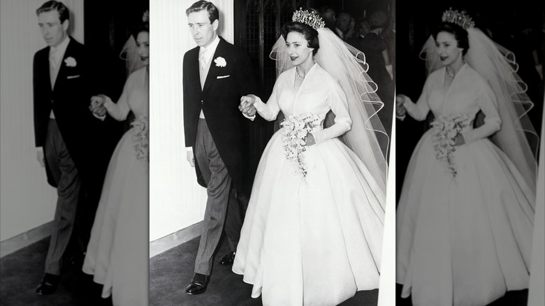 La princesa Margarita y Anthony Armstrong-Jones se van juntos después de su boda en la Abadía de Westminster.