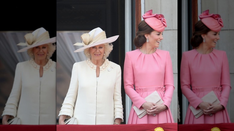 Kate Middleton y la reina Camilla en la ceremonia Trooping the Colour en 2017