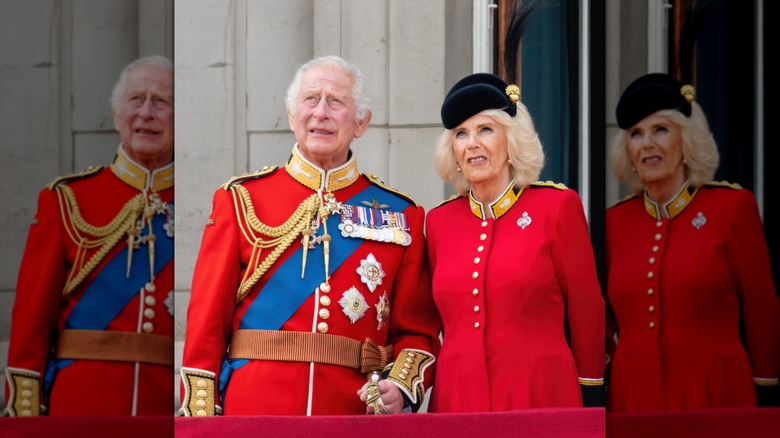 El rey Carlos y la reina Camilla en la ceremonia Trooping the Colour en 2023