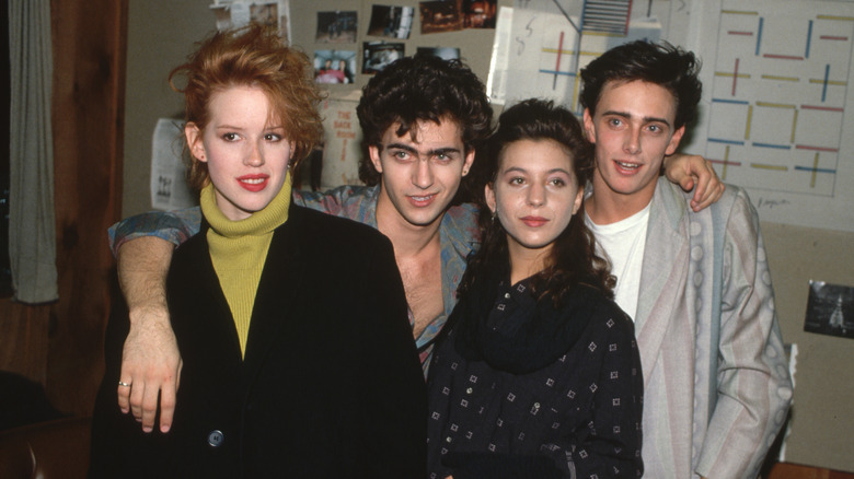 Molly Ringwald con Dweezil y Moon Unit Zappa, y Donovan Leitch Nueva York 1985