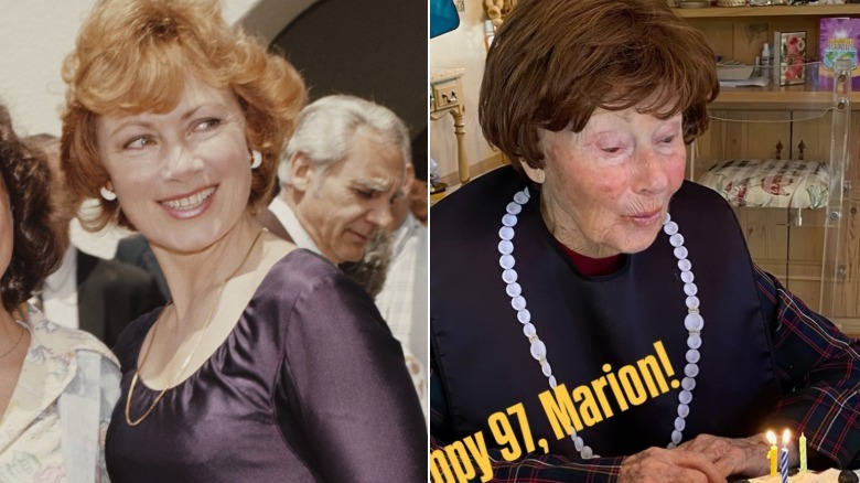 Imágenes una al lado de la otra de Marion Ross en 1975 y 2025.