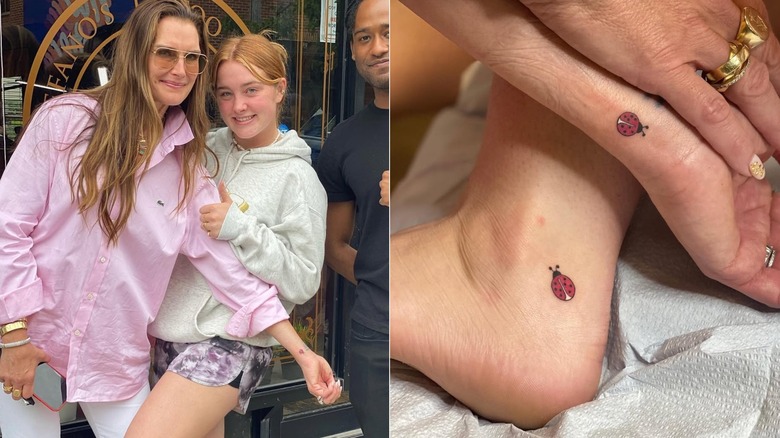 Brooke Shields y su hija Rowan se hicieron tatuajes de mariquita a juego en junio de 2021