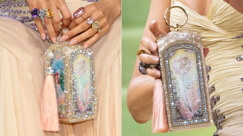 Imagen de lado a lado del bolso brillante que Blake Lively usó en la Met Gala 2026.