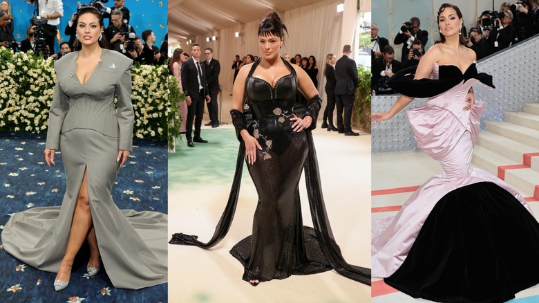 Ashley Graham en la Met Gala en 2025, 2024 y 2023