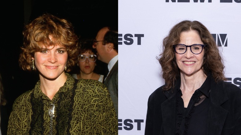 El actor Ally Sheedy en 1985 a la izquierda y 2025 a la derecha.