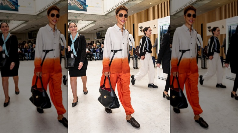 Sophie Okonedo en el aeropuerto de Niza.