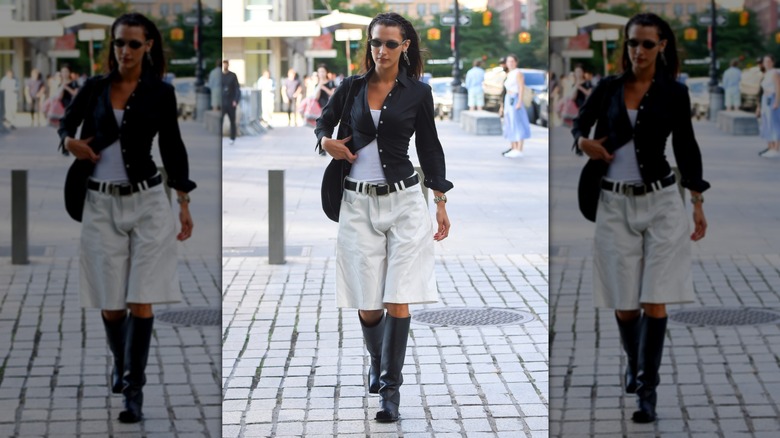 Bella Hadid en Nueva York durante la semana de la moda de 2022.