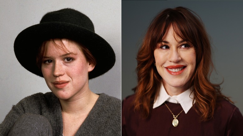 Molly Ringwald durante una sesión de fotos de enero de 1985 y en Sundance en enero de 2026