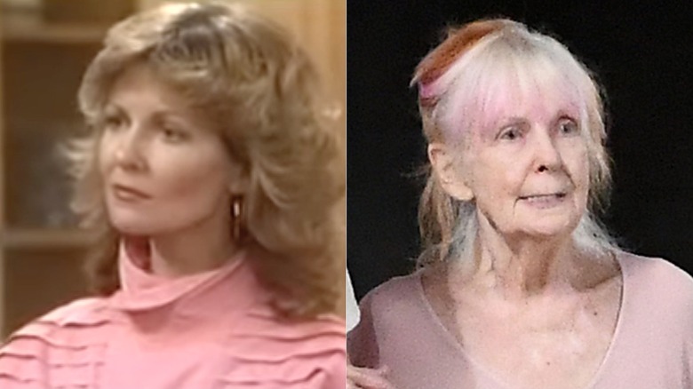 L: Una instantánea de Shelley Fabares como Francine en Un día a la vez / R: Shelley Fabares y su esposo Mike Farrell son vistos afuera el 18 de julio de 2025 en Los Ángeles
