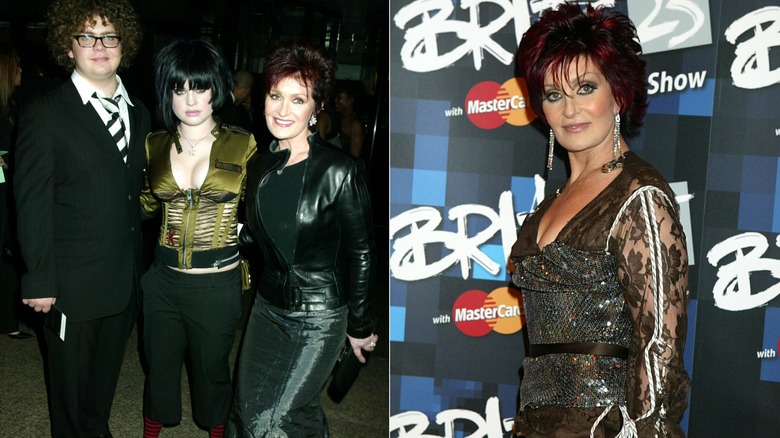 Al lado de Sharon Osbourne con Jack y Kelly en 2003 y Sharon posando en 2005