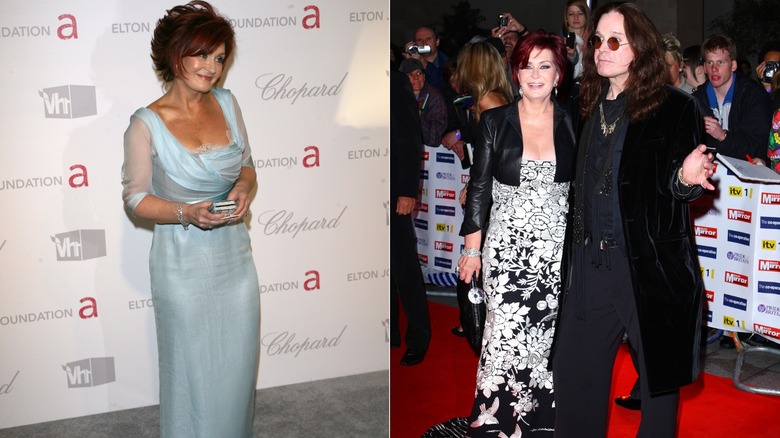 Al lado de Sharon Osbourne posando sola y con Ozzy