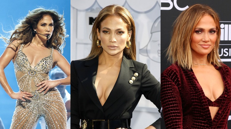 Jennifer López en 2012, 2015 y 2018