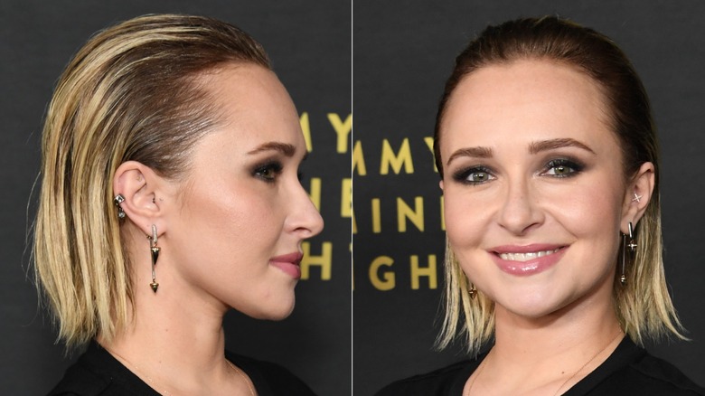 Hayden Panettiere con el pelo peinado hacia atrás