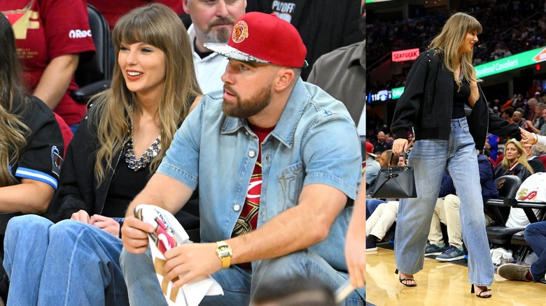 Taylor Swift y Travis Kelce en el Rocket Arena