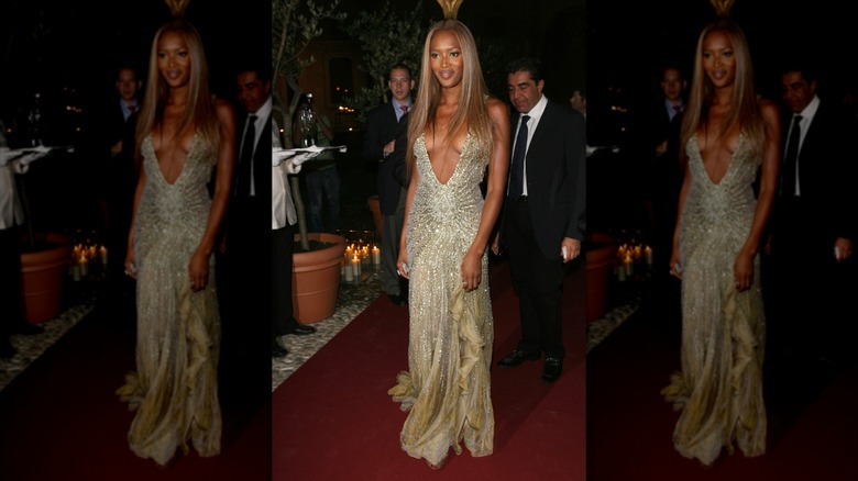 Naomi Campbell en 2005 en la fiesta de Vogue Italia