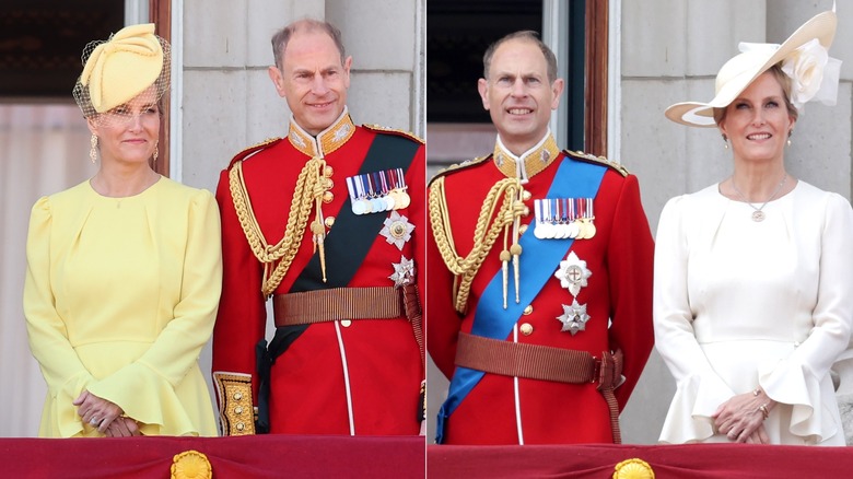 Eduardo, duque de Edimburgo y Sofía, duquesa de Edimburgo en Trooping The Color en 2024 y 2023