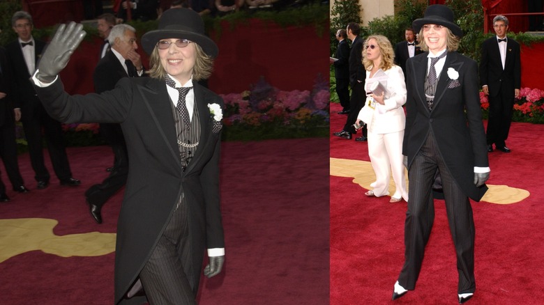 Diane Keaton con traje en los Oscar 2004