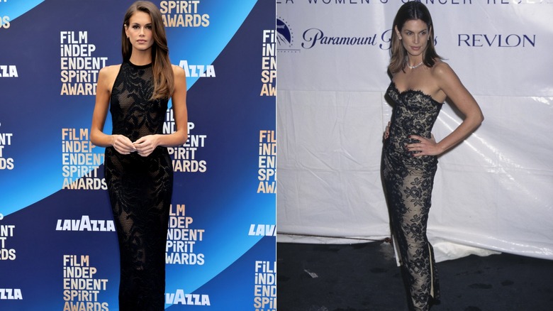 Kaia Gerber en febrero de 2026 y Cindy Crawford en septiembre de 1997