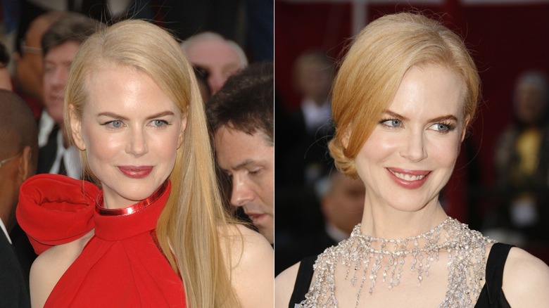 Nicole Kidman en la 79ª edición de los Premios de la Academia en febrero de 2007 / Nicole Kidman en la alfombra roja de la 80ª edición de los Premios de la Academia en Hollywood en febrero de 2008