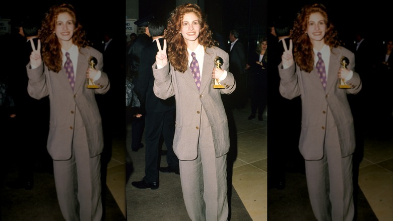 Julia Roberts en los Globos de Oro en 1990