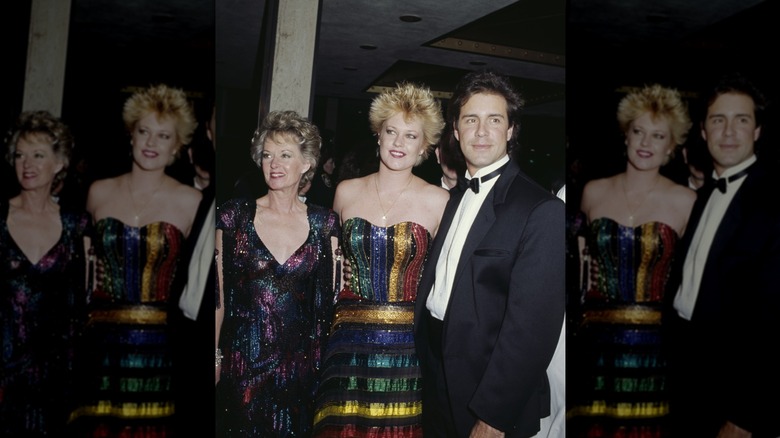 Melanie Griffith, Tippi Hedren y Jean-Pierre Henraux en los Globos de Oro de 1987