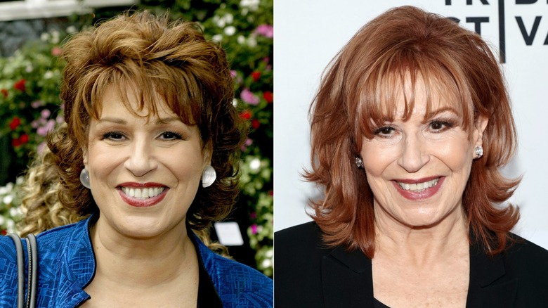 Las fotografías una al lado de la otra muestran a Joy Behar en 2002 (izquierda) y 2025 (derecha).