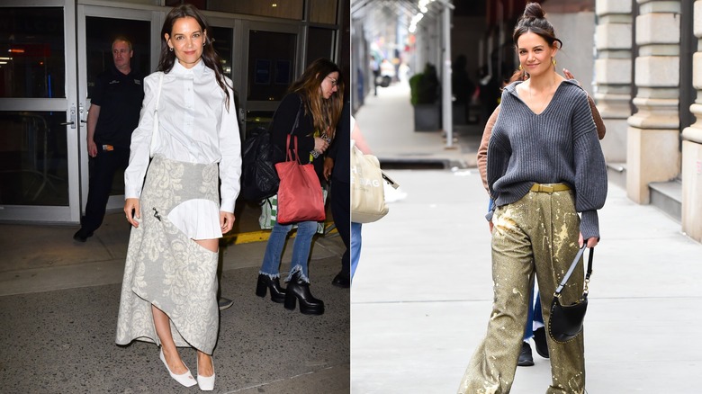 Katie Holmes en 92nd Street Y en la ciudad de Nueva York en abril de 2023 / Katie Holmes en SoHo en la ciudad de Nueva York en abril de 2023