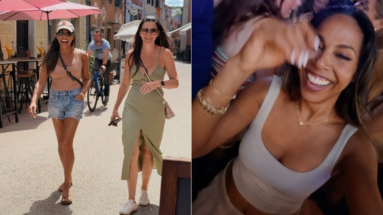 Taniya Nayak sonriendo y divirtiéndose con dos conjuntos casuales.