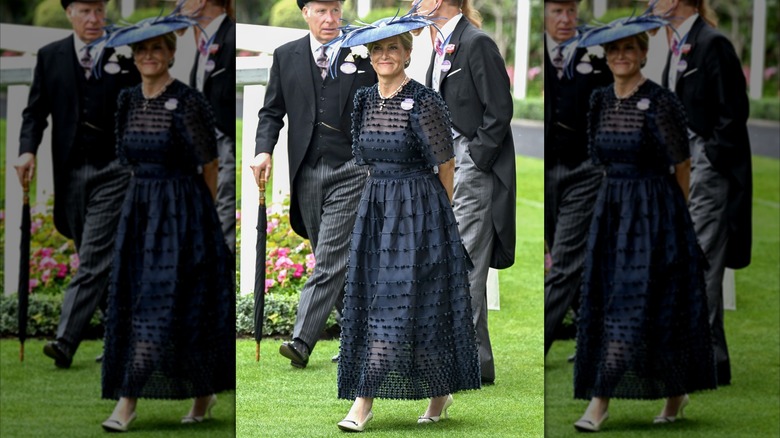 Sophie, duquesa de Edimburgo en 2026 Royal Ascot con un vestido negro
