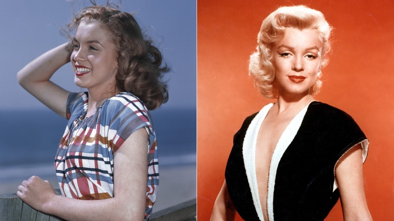 Un lado a lado de Marilyn Monroe de morena y después de que se volviera rubia
