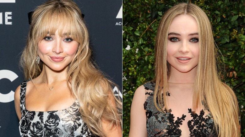 Sabrina Carpenter con y sin flequillo