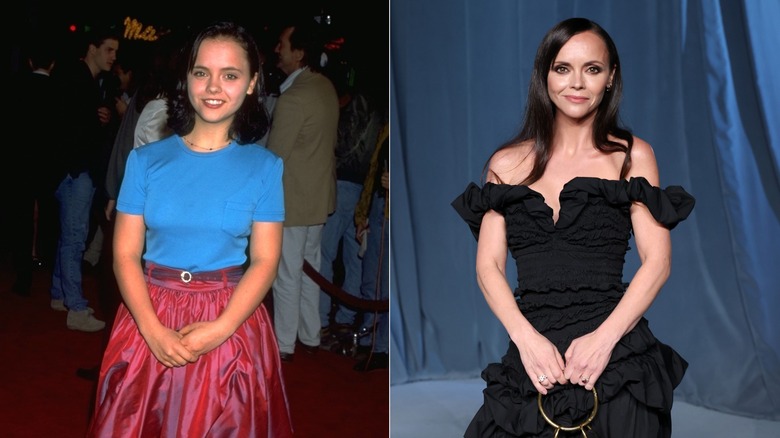 Fotos de lado a lado de Christina Ricci en 1995 y 2025